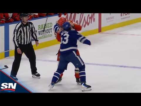 Easton Cowan Drops The Gloves With Jackson LaCombe For First NHL Fight