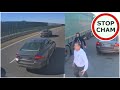 Kierowca w Volvo wyhamowuje ciarwki na A4