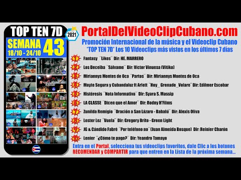 TOP TEN 7D | Semana 43 de 2021 | Promoción del Portal Del Vídeo Clip Cubano | Música cubana | Cuba