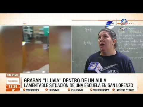 Graban ''lluvia'' dentro de un aula en San Lorenzo