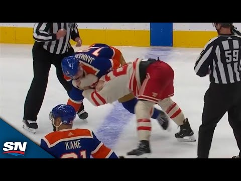 Oilers Mattias Janmark and Flames Blake Coleman Ignite Battle Of Alberta Rivalry In Heated Brawl