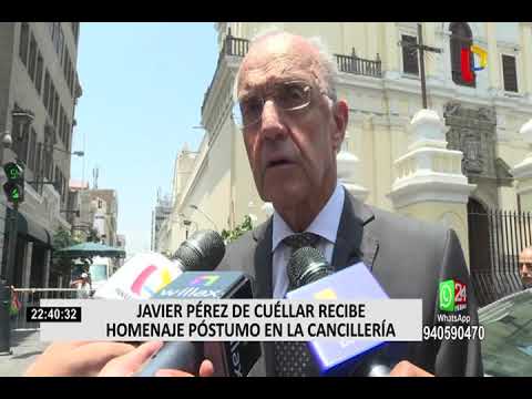 Javier Pérez de Cuéllar recibe homenaje póstumo en la Cancillería