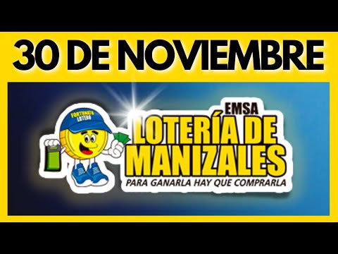 Resultado LOTERIA de MANIZALES MIERCOLES 30 de NOVIEMBRE de 2022 (SORTEO - NUMERO GANADOR)