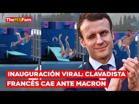 Momento Olímpico Viral: Reconocido Clavadista Francés Resbala Frente a Macron | TheMXFam