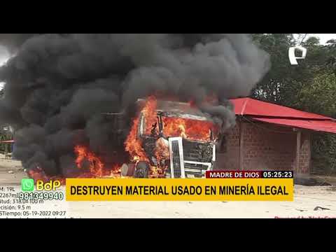 Madre de Dios: Destruyen material incautado en operativo de interdicción minera