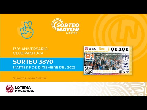 SORTEO MAYOR NO. 3870 CELEBRANDO EL 130° ANIVERSARIO DE CLUB PACHUCA