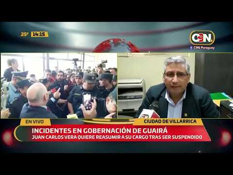 Incidentes en la Gobernación de Guairá