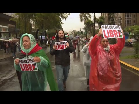 Demonstrators march in Quito in support of Palestinians as Israel-Hamas war continues