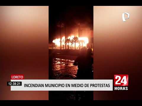 Iquitos: incendian municipio distrital por cortes de electricidad