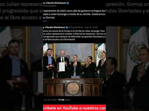 CLAUDIA SHEIBAUM CELEBRA LA LIBERACIÓN DE ASSANGE #claudiasheinbaum #assange #shorts #sincensuratv