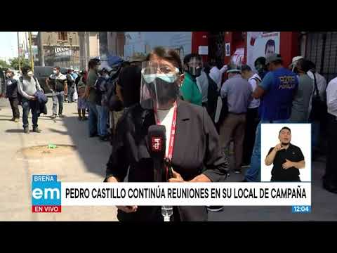 Breña: Pedro Castillo continúa reuniones en su local de campaña