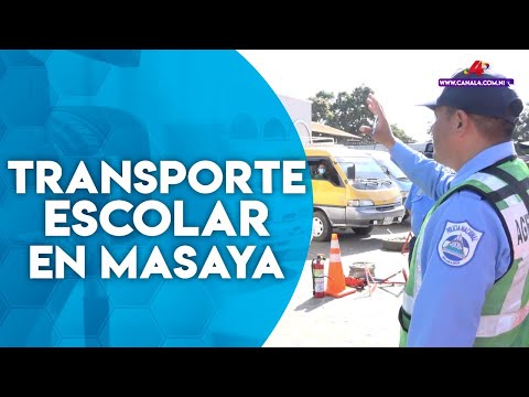 Policía de Nicaragua inspecciona transporte escolar en Masaya