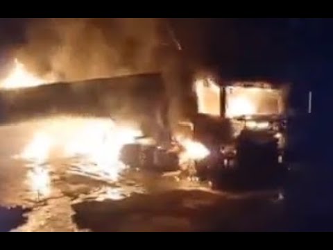Camión cisterna con combustible ardió en Falcón