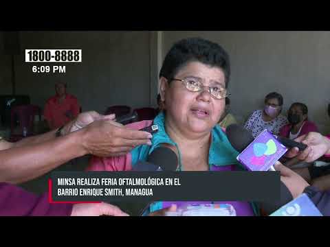 Cuido de la salud visual con feria en el barrio Enrique Smith, Managua - Nicaragua