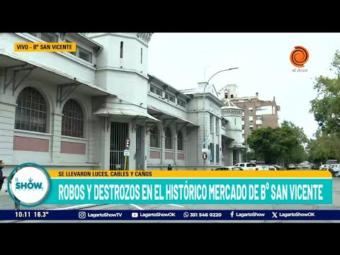 Robos y destrozos en el histórico Mercado de Bº San Vicente se llevaron luces cables y caños