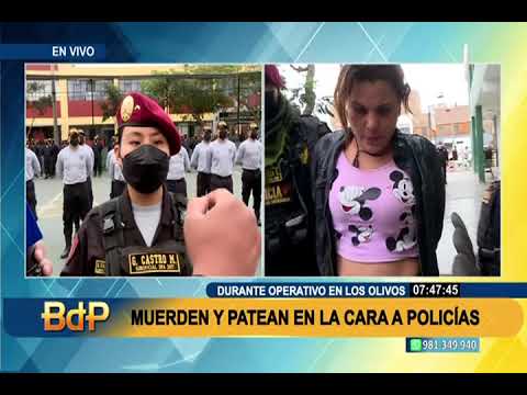 Extranjera muerde en la mano y patea en la cara a dos policías durante operativo en Los Olivos