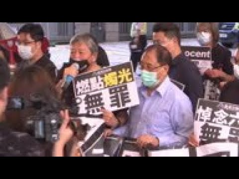 HK democracy activists at court for illegal assembly