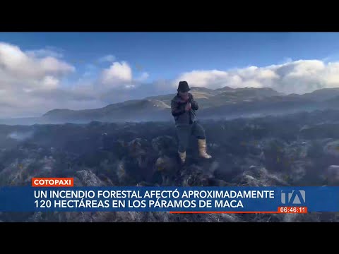 Un incendio forestal afectó 120 hectáreas en los páramos de Latacunga