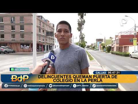 Delincuentes prenden fuego puerta de colegio en La Perla: mayores detalles del atentado