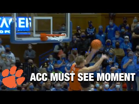 Acc Football Basketball 🏀 Clemson's Great Passing Sets Up A PJ Hall Jam | ACC Must See Moment