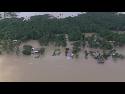Houston police out continue rescue efforts following severe weather in the area