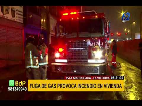 Fuga de gas provoca incendio en vivienda de La Victoria