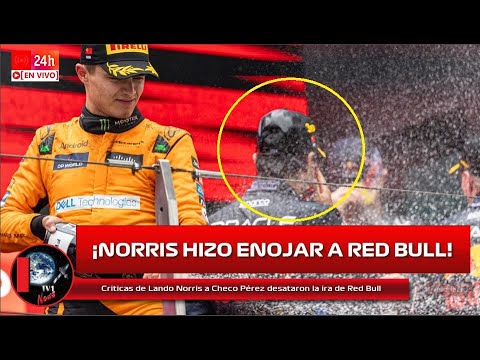 Criticas de Lando Norris a Checo Pérez desataron la ira de Red Bull en el podio del GP de China
