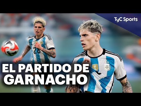 ALEJANDRO GARNACHO VS INDONESIA  OCASIÓN DE GOL, FUERTE PATADA Y MINUTOS EN LA SELECCIÓN ARGENTINA