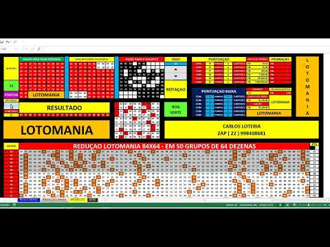 LOTOMANIA REDUÇAO DE 84 PARA 64