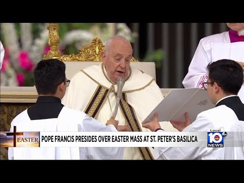 Pope Francis holds Easter Sunday mass at the Vatican