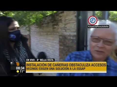 Instalación de cañerías obstaculizan accesos en barrio de Asunción