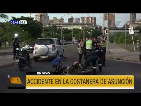 Accidente de tránsito en la Costanera de Asunción