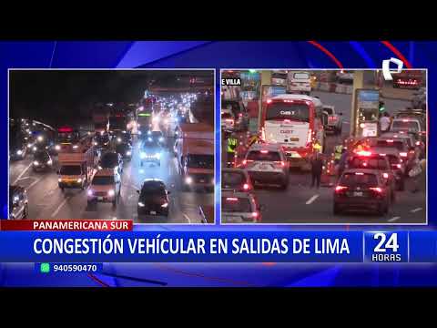 Panamericana Sur: gran congestión vehicular para salir de Lima