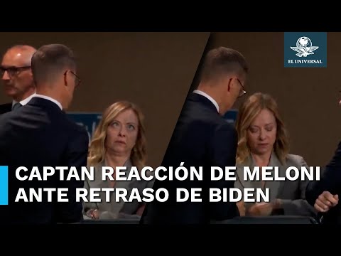 Captan a primera ministra italiana torciendo los ojos por retraso de Biden en la OTAN