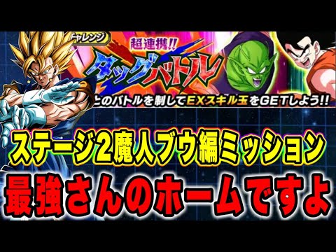 【ドッカンバトル】敵のリバーシブルチェンジ後に速攻！「超連携タッグバトルVSステージ2悟空ベジータ」の魔人ブウ編ミッション攻略！【Dragon Ball Z Dokkan Battle】