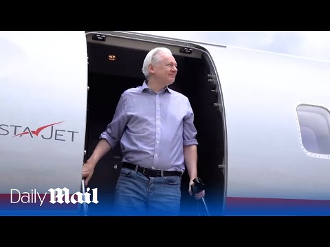 Julian Assange is free: Wikileaks founder boards private plane to Australia after prison release