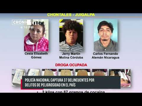 Policía Nacional captura a 37 presuntos delincuentes en Nicaragua