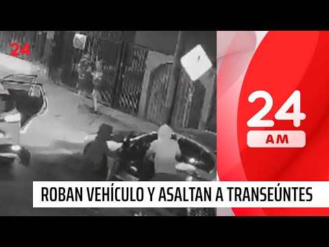 Delincuentes roban vehículo estacionado y asaltan a transeúntes en Maipú  | 24 Horas TVN Chile