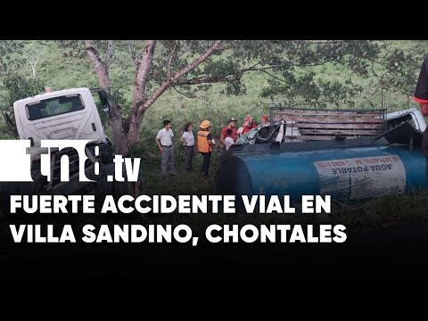 Tres lesionados en violento choque entre una cisterna y un microbús en Chontales - Nicaragua