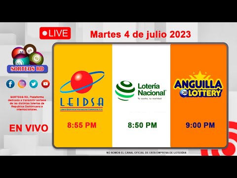 Lotería Nacional LEIDSA y Anguilla Lottery en Vivo ?Martes 4 de julio 2023 - 8:55 PM