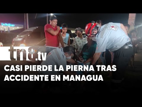 Colisión entre vehículos en Managua, casi le cuesta la pierna a pasajera - Nicaragua