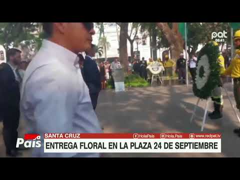 La entrega Floral en la Plaza 24 de Septiembre por sus 213 años de gesta Libertaria