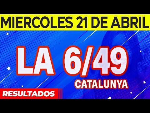 Resultados de La 6 49 de Cataluña del Miércoles 21 de Abril del 2021