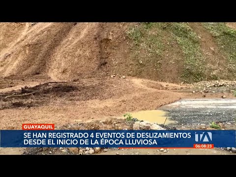 Varios deslizamientos de tierra a causa de las lluvias han afectado a 4 familias en Guayaquil