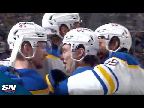 Sabres Quinn Scores After A Wacky Bounce Off The Boards vs. Senators