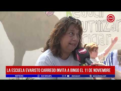 La Escuela Evaristo Carriego invita a bingo el 11 de noviembre