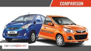 Maruti Suzuki Alto K10 vs Hyundai Eon | Comparison Video | CarDekho.com