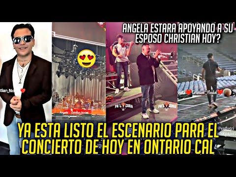 CHRISTIAN YA TIENE EL ESCENARIO LISTO PARA COMENZAR EL CONCIERTO EN ONTARIO CAL