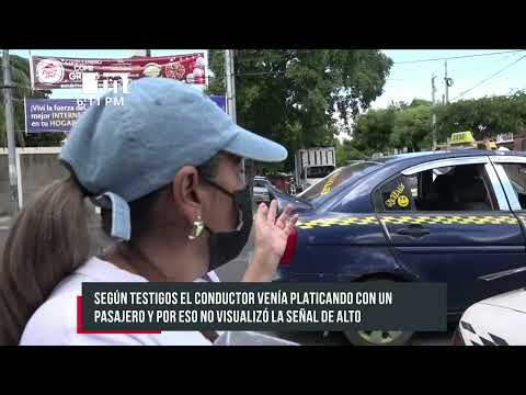 Managua: Supuesta distracción al volante ocasiona accidente entre dos taxistas - Nicaragua