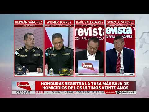 LA ENTREVISTA l Honduras registra la tasa más baja de homicidios de los ultimos veinte años